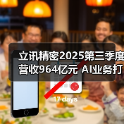 立讯精密2025第三季度营收964亿元 AI业务打造增长新引擎(图3) 立讯精密2025第三季度营收964亿元 AI业务打造增长新引擎(图3)