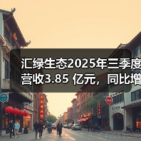 汇绿生态2025年三季度营收3.85 亿元，同比增长356.13%（图3）
