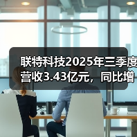 联特科技2025年三季度营收3.43亿元，同比增长66.38%（图3）